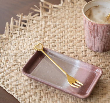 SET OF 2 - Heart Forks Brass