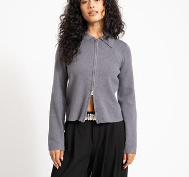 Aware Hanna Knit Cardigan Dark Grey Melange