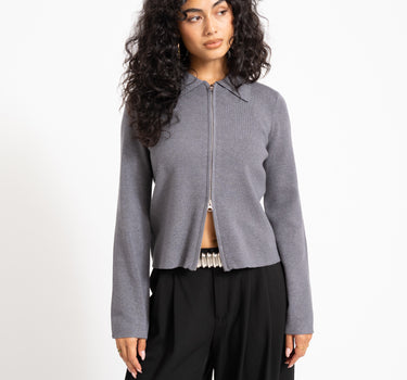 Aware Hanna Knit Cardigan Dark Grey Melange