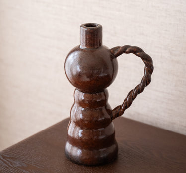 Kerzenhalter mit Henkel braun