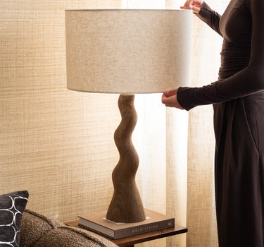 Table Lamp Mango Linen Brown