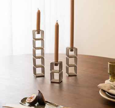 Kerzenständer Wireworks Silber - 3er-Set