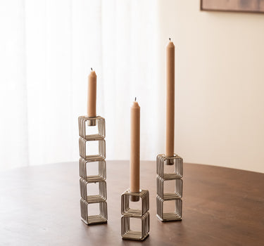 Kerzenständer Wireworks Silber - 3er-Set