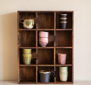 Wall Cabinet Cups Wood Brown