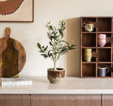 Flower pot Folke Ceramic Brown