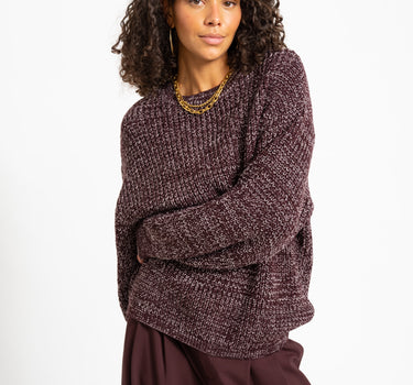 Sascha O-Neck Strick Fig Romance Rose