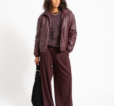 Sascha O-Neck Strick Fig Romance Rose