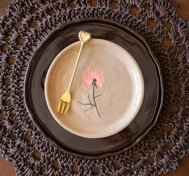 Cake Plate Flower Pink