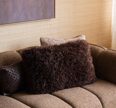 Kissen Doodly Furry Brown