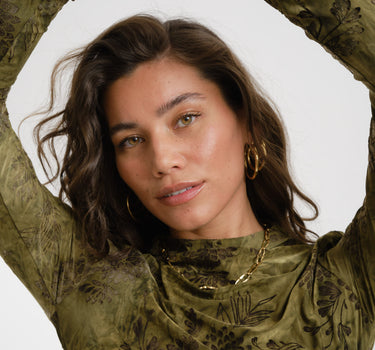 TILTIL Luna Longsleeve Pleated Turtle Neck Green
