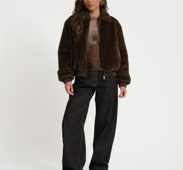 TILTIL Elena Fell-Bomberjacke Braun