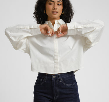 TILTIL Cropped Lizzy Bluse Weiß