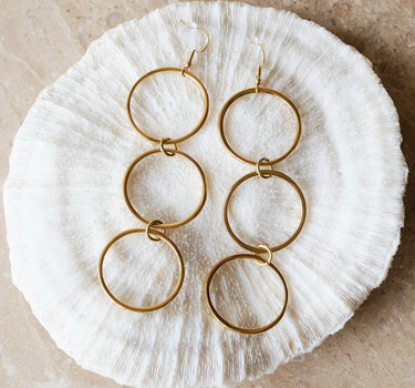 TILTIL Set van 2 Open Circle Statement Earrings Goud