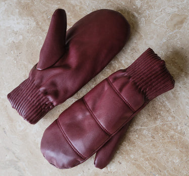 TILTIL Puffy Mittens PU Bordeaux