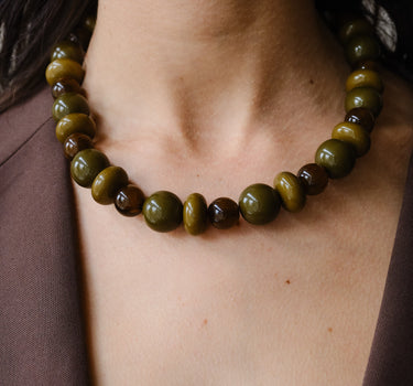TILTIL Ollie Perlenhalskette Olive