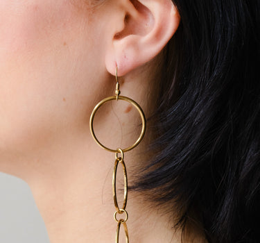 TILTIL Set van 2 Open Circle Statement Earrings Goud