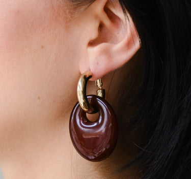 TILTIL Ohrringe Blaire Gold Bordeaux