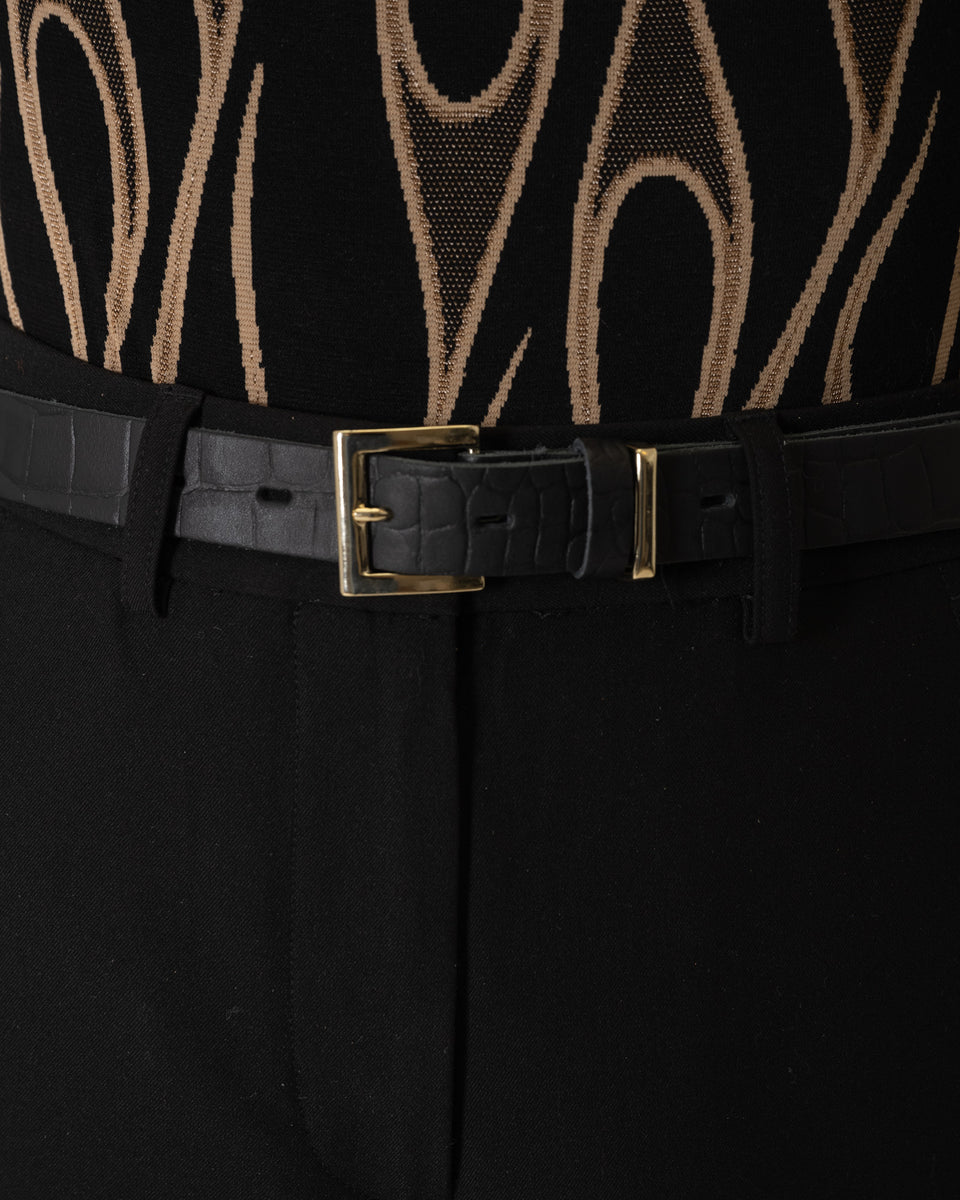 Croco Plain Belt Black – Things I Like Things I Love