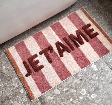 Bath Mat Je T'aime Striped