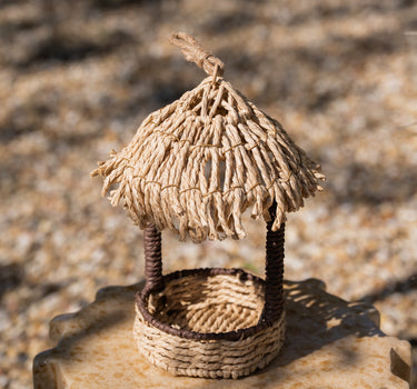 Birdhouse Straw Hut Natural