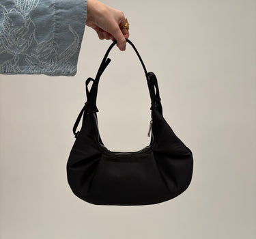 Dara Nylon Shoulder Bag Black