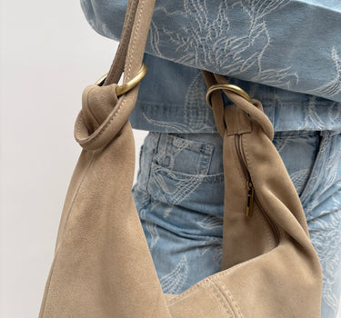 TILTIL Tasche Suez Wildleder Sand