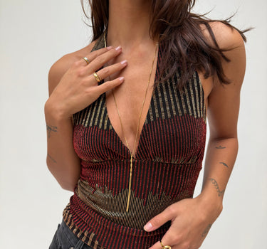 TILTIL Verschlungene lange Halskette 80cm Gold