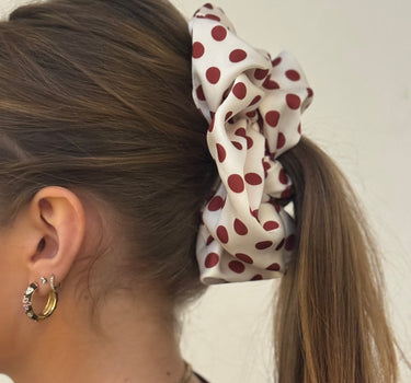SScrunchie Polkadot Weiß/Rot