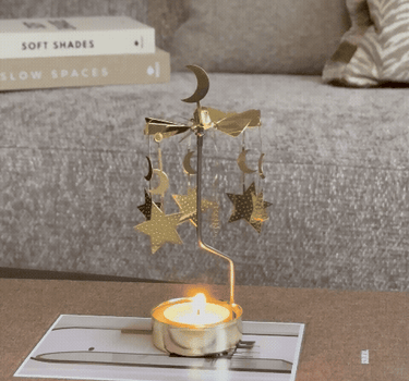 Rotating Tealight Holder Moon & Stars