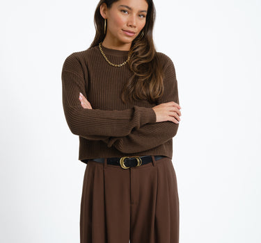 Maysa O-Neck Knit Noos Chocolate Brown