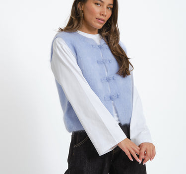 TILTIL Lotus Knitted Vest One Size Light Blue