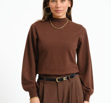 TILTIL Sparkle Turtleneck Brown