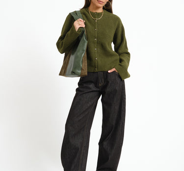 TILTIL Pia Knitted Cardigan Olive Green