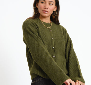 TILTIL Pia Knitted Cardigan Olive Green