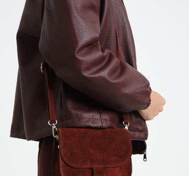 Bag Flora REAL SUEDE Bordeaux