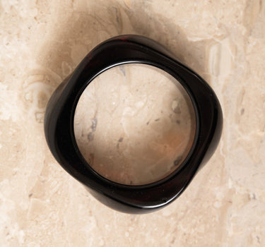 Acrylic Squary Bangle Dark Brown - Things I Like Things I Love