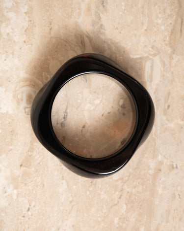 Acrylic Squary Bangle Dark Brown - Things I Like Things I Love