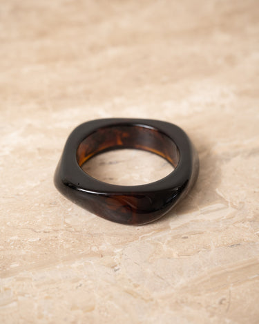 Acrylic Squary Bangle Dark Brown - Things I Like Things I Love