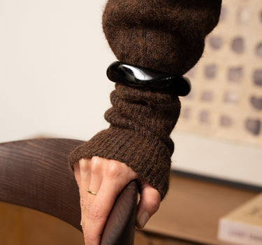 Acrylic Squary Bangle Dark Brown - Things I Like Things I Love