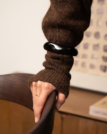 Acrylic Squary Bangle Dark Brown - Things I Like Things I Love