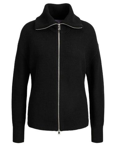 Adeline Twist Zip Cardigan Knit Black - NNO - Things I Like Things I Love