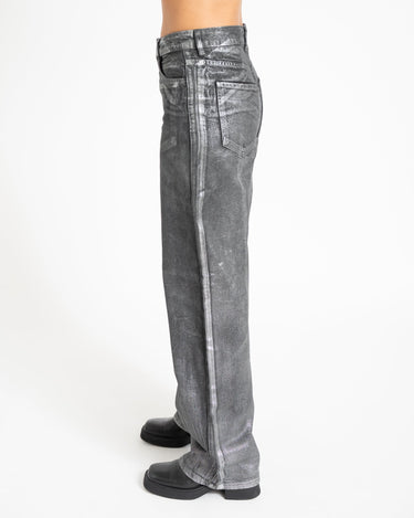 Adriana Silver Coated Jeans Medium Blue Denim - Things I Like Things I Love