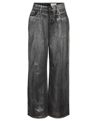 Adriana Silver Coated Jeans Medium Blue Denim - Things I Like Things I Love