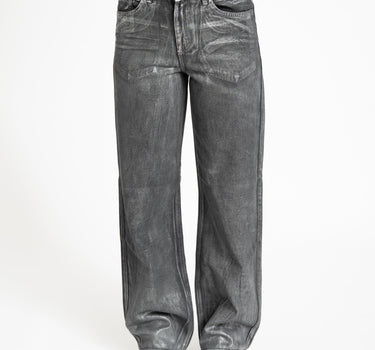 Adriana Silver Coated Jeans Medium Blue Denim - Things I Like Things I Love