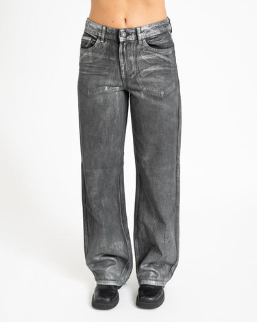 Adriana Silver Coated Jeans Medium Blue Denim - Things I Like Things I Love