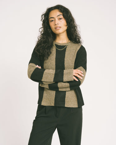 Agatha Wide Sleeve Knit Morel / Black - Things I Like Things I Love