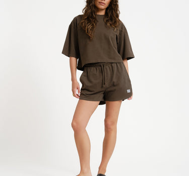 Alani String Shorts Chocolate Brown Washed - Things I Like Things I Love