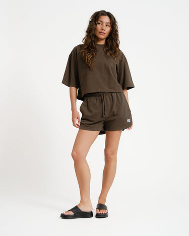 Alani String Shorts Chocolate Brown Washed - Things I Like Things I Love