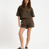 Alani String Shorts Chocolate Brown Washed - Things I Like Things I Love