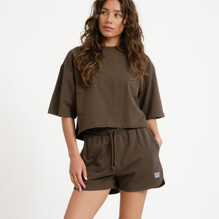 Alani String Shorts Chocolate Brown Washed - Things I Like Things I Love